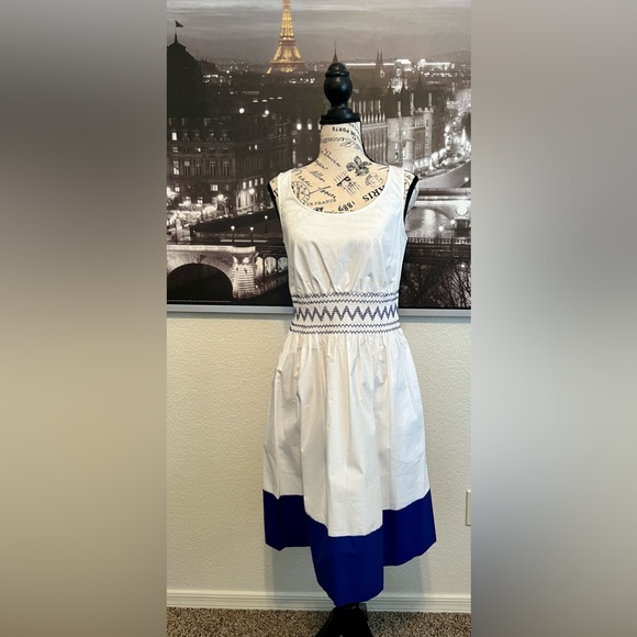 kate spade Dresses & Skirts - Kate Spade Women’s White Smocked Poplin Dress NWT
